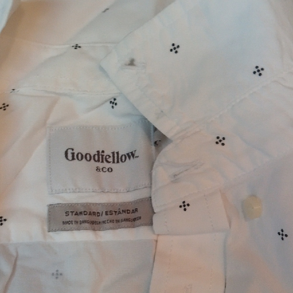 Goodfellow & Co White Shirt with Black Dots